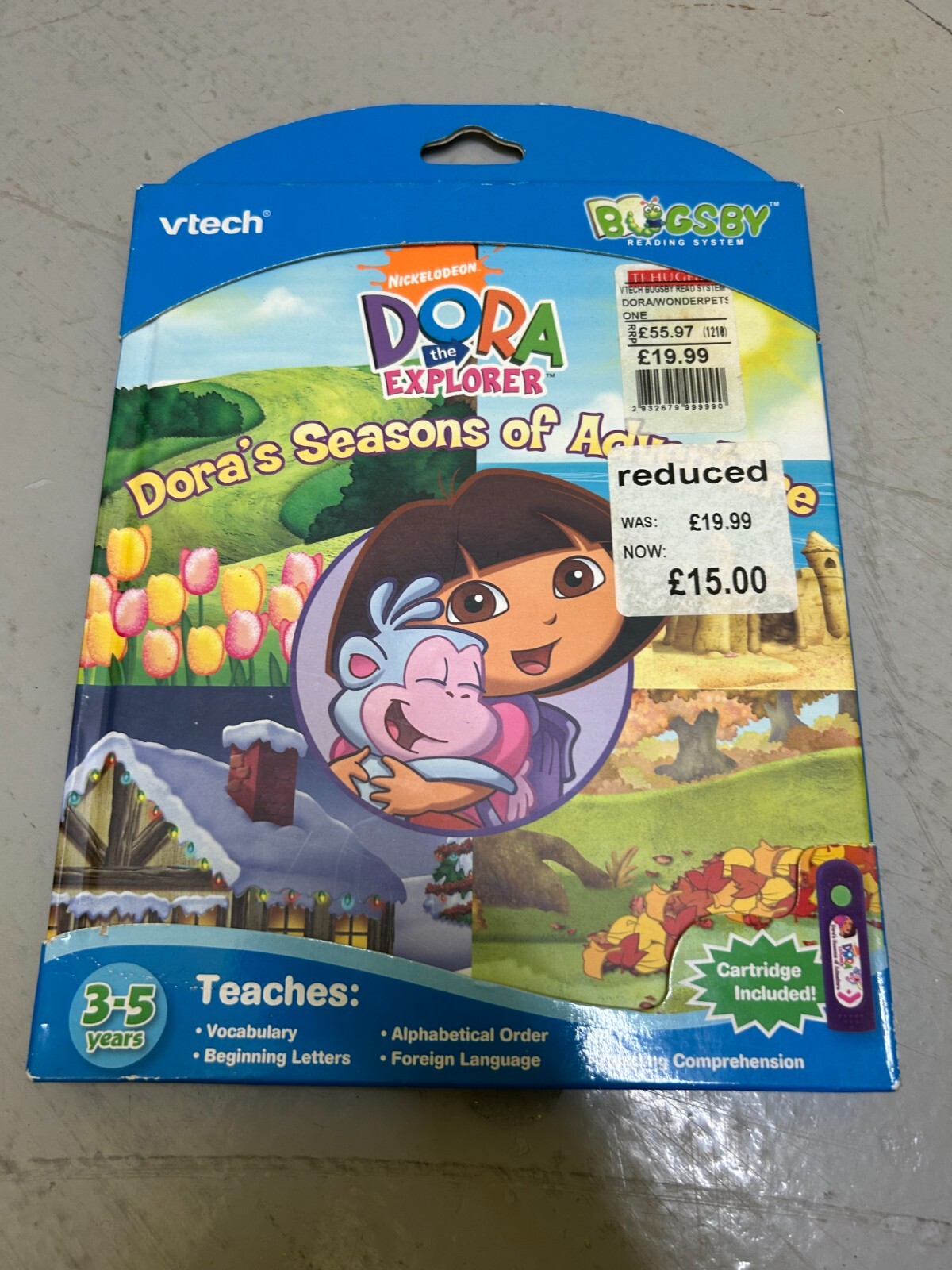 DORA THE EXPLORER  VTECH BUGSBY READING SYSTEM BOOK DORA'S SEASONS OF ADVENTURE