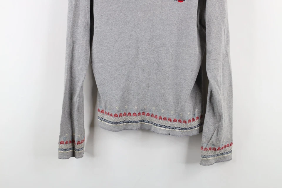 Camiseta térmica acanalada vintage años 90 Y2K Mudd para mujer babydoll grande flor gris Foto 3 de 4