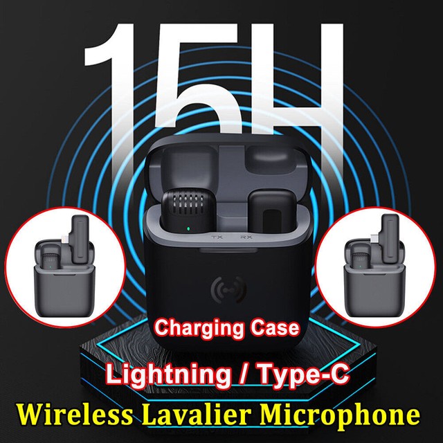 For iPhone/Android Wireless Lavalier Microphone Mini Mic With Charging Case UK VZ10126 For iPhone/Android Wireless Lavalier Microphone Mini Mic With Charging Case UK VZ10126