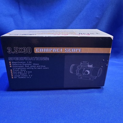 3.5X30 Prism Scope Compact Prismatic Rifle Scope Etched Glass Illuminated Optic
