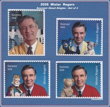 Scott #6098 Mister Rogers (S/S Singles Set of 4) 2026 Mint NH
