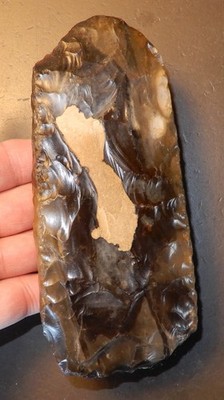 Huge, Heavy Flaked axe, nice VERY glossy senon flint Danish Neolithic 1800 b.c.