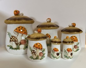 Old Mushroom Canister Set | eBay