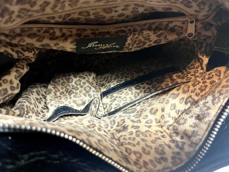 Y2K Isabella Adams Ostrich Embossed Genuine Leather Chunky Shoulder Bag Braided - Image 4 of 4