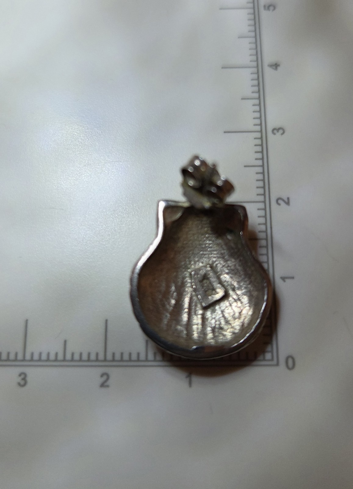 Vintage Solid Sterling Silver Scallop Seashell Pe… - image 5