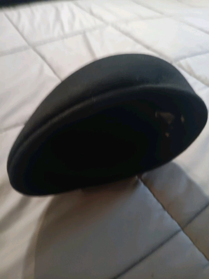 Vintage Cabbie Newsboy Cap Sima Black Wool Felt Sz XL Czech Rep. 80s Street Wear - Image 2 of 4