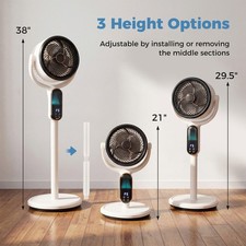 Oscillating Pedestal Fan Quiet Standing Fan With 8 Speeds Remote 12h Timer