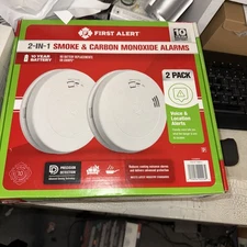 2023 First Alert 2-in-1 Smoke & Carbon Monoxide Alarms Voice & Location Alerts 