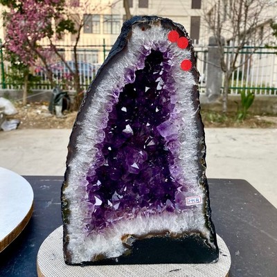 17LB   Natural Amethyst Geode Quartz Crystal Cluster Cathedral Energy healing