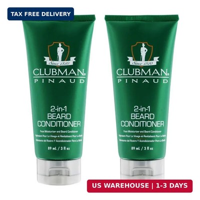 Clubman Pinaud 2-in-1 Beard Conditioner & Beard Moisturizer for Men - Hydrates S