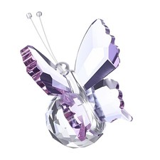 75mm / 3 Inch Butterfly Crystal Paperweight, Purple