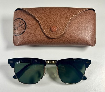 Ray-Ban Clubmaster RB3016 W0365 Black/Gold Green Tinted