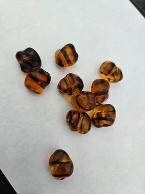 Berger glass tiger bead golden 11 to 5 nches lot of 22 beads nos