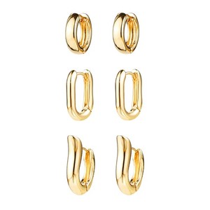 Authentic 14K Gold Plated Hoop Earrings for Women, Hypoallergenic Chunky Gold Plating H...