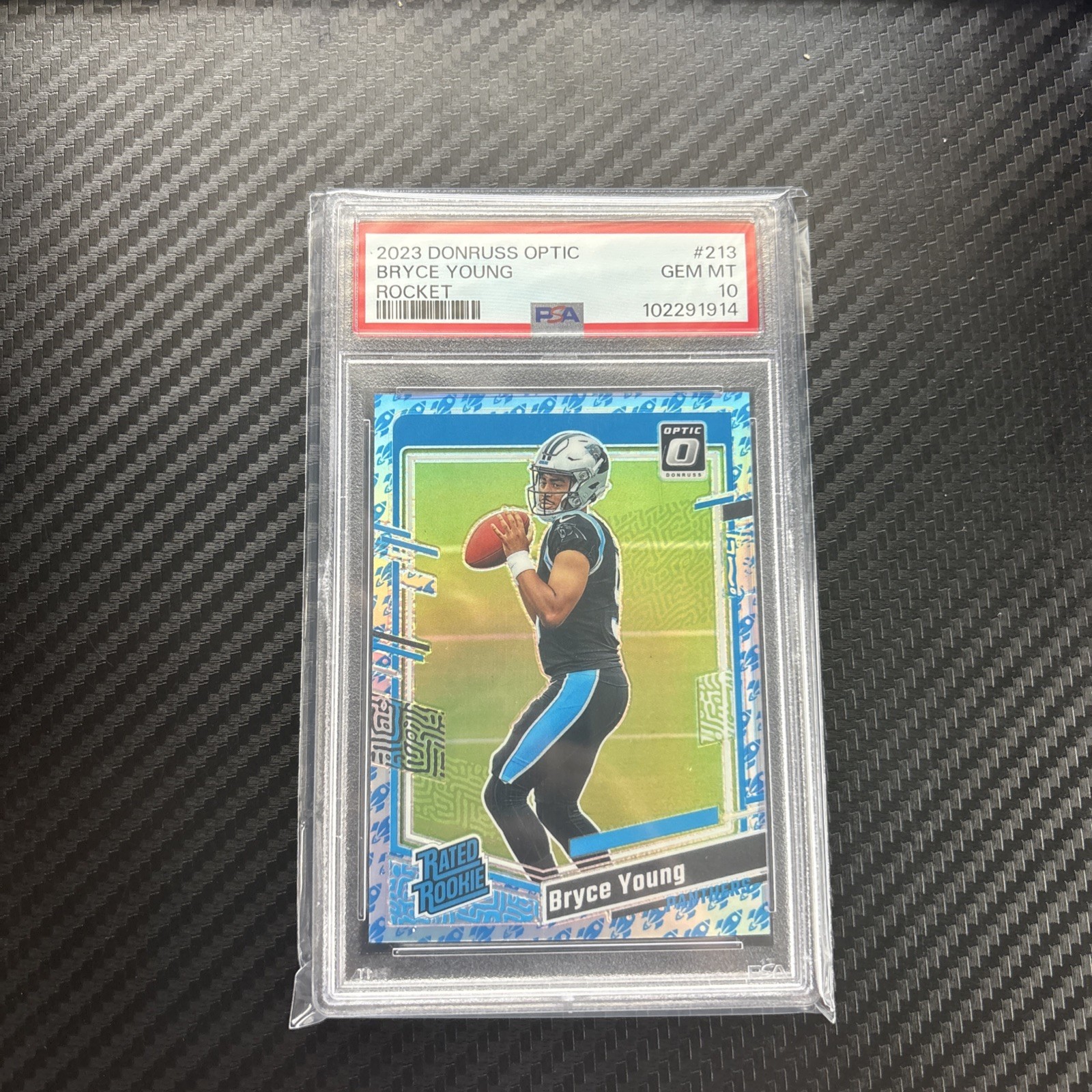 2023 Donruss Optic Rocket #213 Bryce Young Rated Rookie RC PSA 10