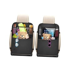 2PCS Car Backseat Organizer, Oxford Car Back Seat Protecter Kick Mat Zipper