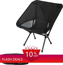Portable Camping Chair Lightweight Folding Outdoor Chair Black 