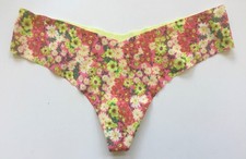Aerie Women s Panty Underwear Thong Flowers Yellow Size S