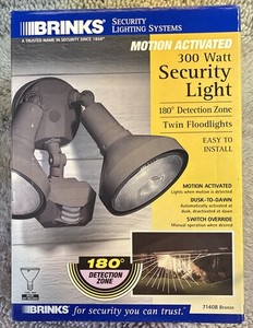 Brinks 180-Degree -2 Head - 300 Watt - Motion Activated Security Light - Black