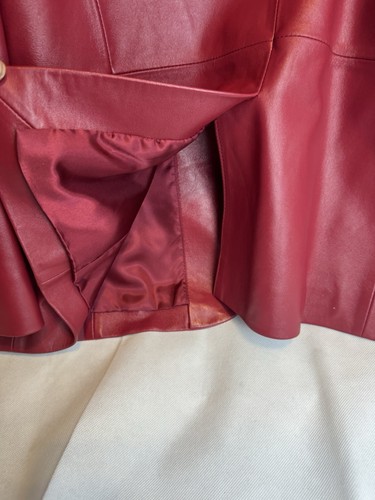 Pendleton Leather Blazer Jacket Women's Large Red Button Up Pockets - Picture 6 of 12