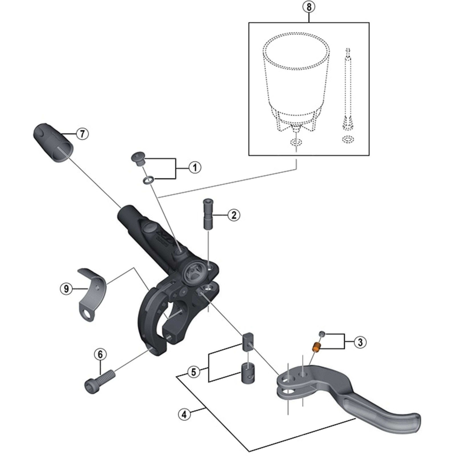Shimano Spares BL-M9000 lever axle