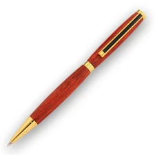 Slimline Pen Kit, Gold Finish with Black Striped Clip, Single Kit, Legacy