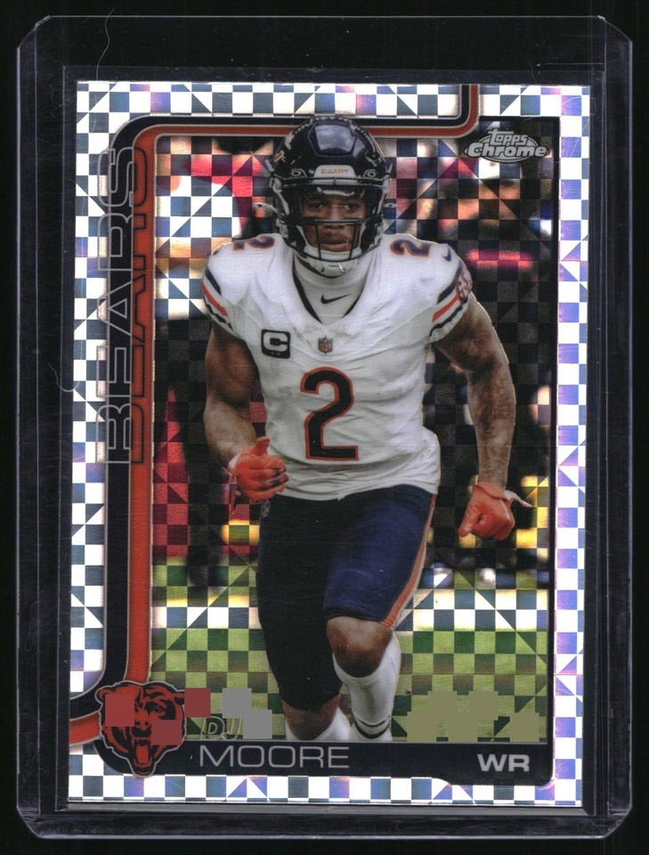 2025 Topps Chrome DJ Moore #48 X-Fractor Chicago Bears