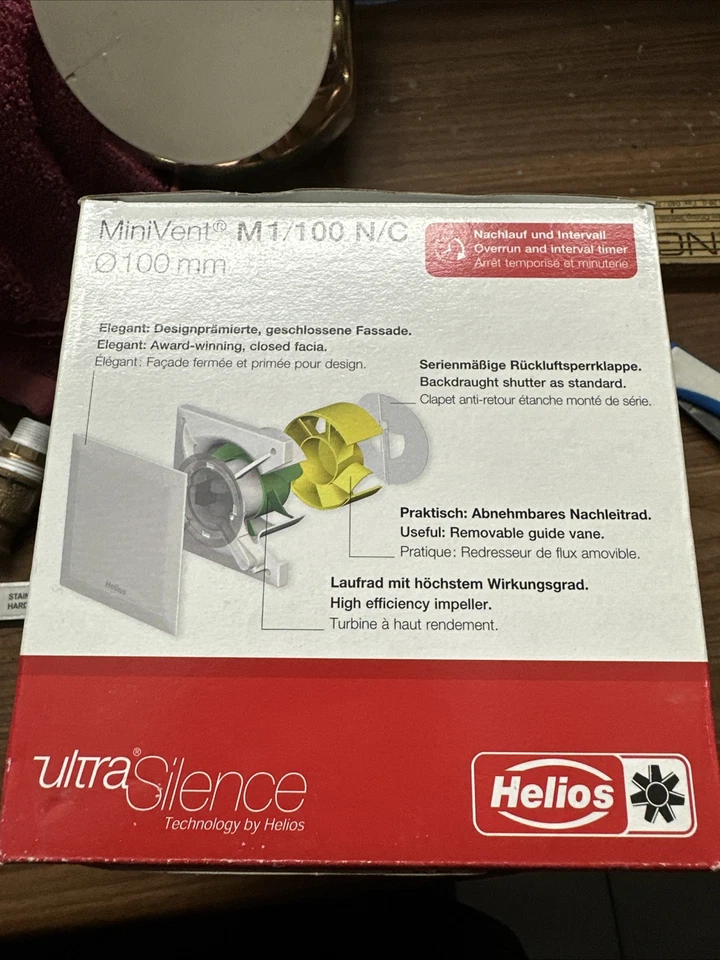 HELIOS MiniVent Minilüfter M1/100 - N/C, F, P Badlüfter Miniventilator Auswahl - Bild 3 von 4