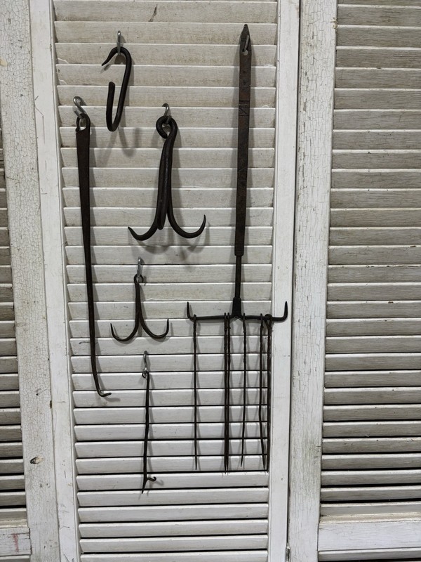 RARE COLLECTION WROUGHT IRON SKEWER HOLDER SKEWERS TREBLE DOUBLE