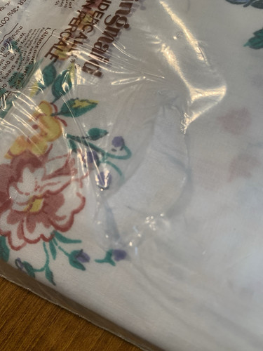 NEW Vtg Springmaid percale Double Full Flat Sheet 2 Pillowcases Floral - Picture 6 of 6