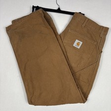 Vintage Carhartt Pants Men's 34x32 Brown Straight Carpenter Union USA Made 90s