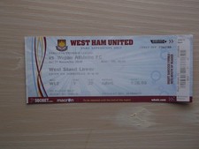 West Ham United v Wigan Athletic, Upton Park, Home Supporters Ticket Score 3-1