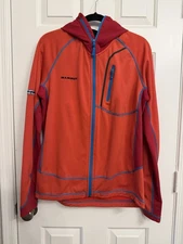 Mammut Swiss Tech Fleece Jacket Mens L Hooded Full Zip Outdoor Midlayer