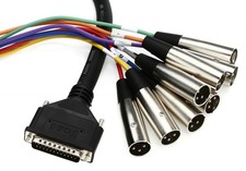 Hosa DTM-803 8-channel DB25 to XLR Male Snake - 9.9 foot 5-pack