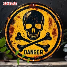 Vintage Industrial Warning Rustic Danger Tin Metal Signs Home Décor 8x8 