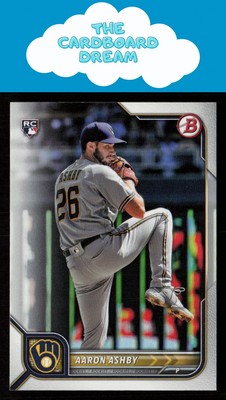 Aaron Ashby 2022 Bowman #21 RC Rookie Milwaukee Brewers Baseball Card