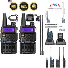Radio Ham Radio UV-5R Long Range UV5R Dual Band VHF UHF Rechargeable Walkie T...