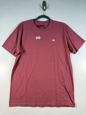 Into The AM Mens Crewneck Pullover Short Sleeve T Shirt Dark Red Sz Large 20x29
