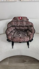 PupSaver Dog Car Seat Travel Booster-Up to 30 lbs Dogs-Brown Leopard