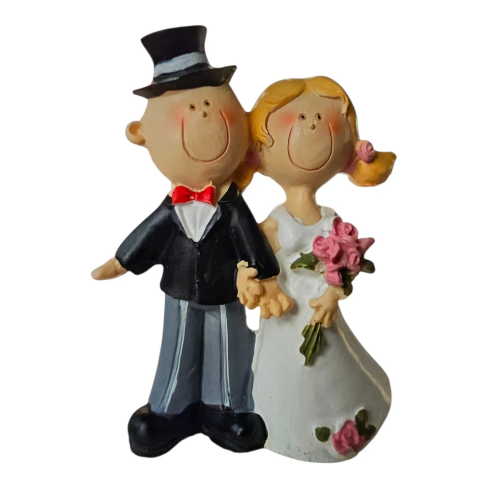 Dekofigur Hochzeit Brautpaar 8x6cm kleine Tortenfigur Tischdeko - Bild 2 von 2