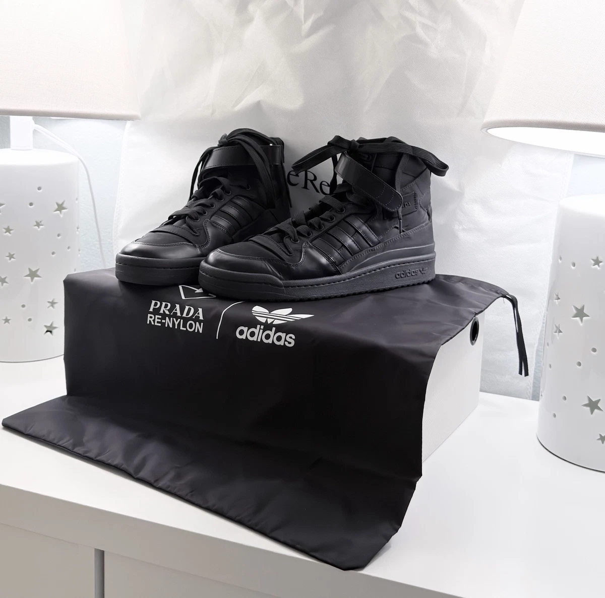 adidas Prada x Forum High Core Black for Sale | Authenticity