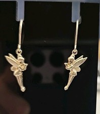 Disney Peter Pan Tinker Bell Sterling Silver 925 Dangle Earrings