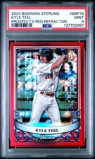2024 Kyle Teel Red Sox 4/5 PSA 9 Bowman Sterling Red Refractor #BSP19 - Mint