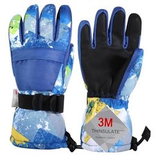 Ski Gloves, Warmest Waterproof and Breathable Snow XL Men size L-XL Blue