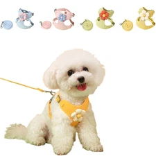 Dog Pet Harness With Leash Set Yorkie Vest Soft Chest Strap Reflective Puppy