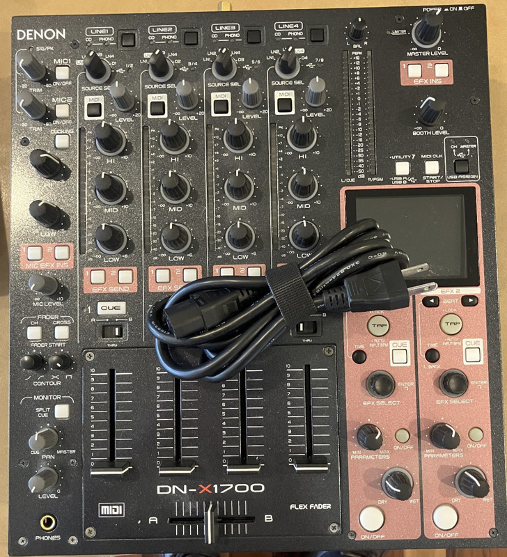 Used Denon DN-X1700 DJ Mixer in good working condition