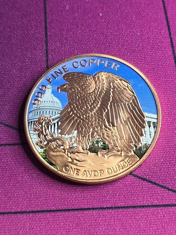 1 oz Colorized Walking Liberty .999 Fine Copper Round – American Flag ...