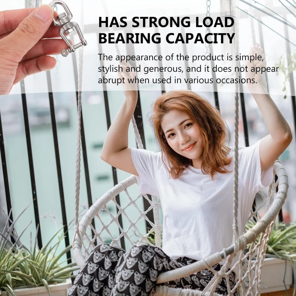 4pcs pratici anelli girevoli in acciaio inox anelli girevoli durevoli (argento) - Immagine 3 di 4