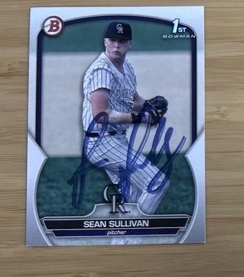 Sean Sullivan Signed Auto IP 2023 Bowman Draft 1st Rookie Card Colorado Rockies