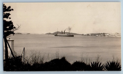 c1910's SS Bermudian Hamilton Bermuda Showing Hotel Princess RPPC Photo Postcard